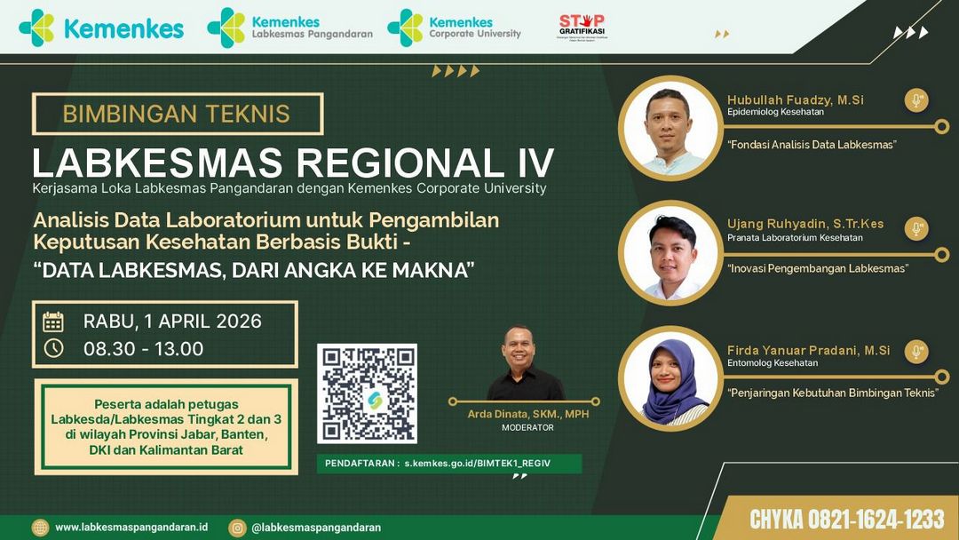 Bimbingan Teknis Labkesmas Regional IV Analisis Data Laboratorium untuk Pengambilan Keputusan Kesehatan Berbasis Bukti